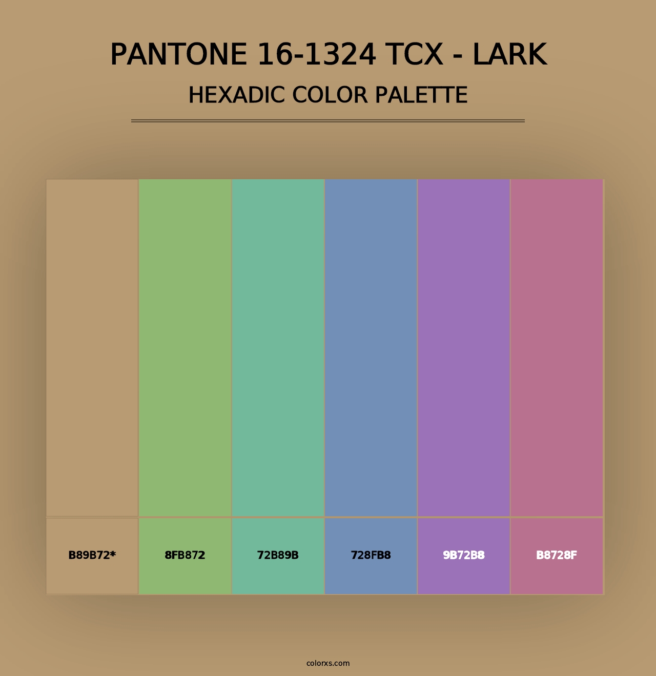 PANTONE 16-1324 TCX - Lark - Hexadic Color Palette