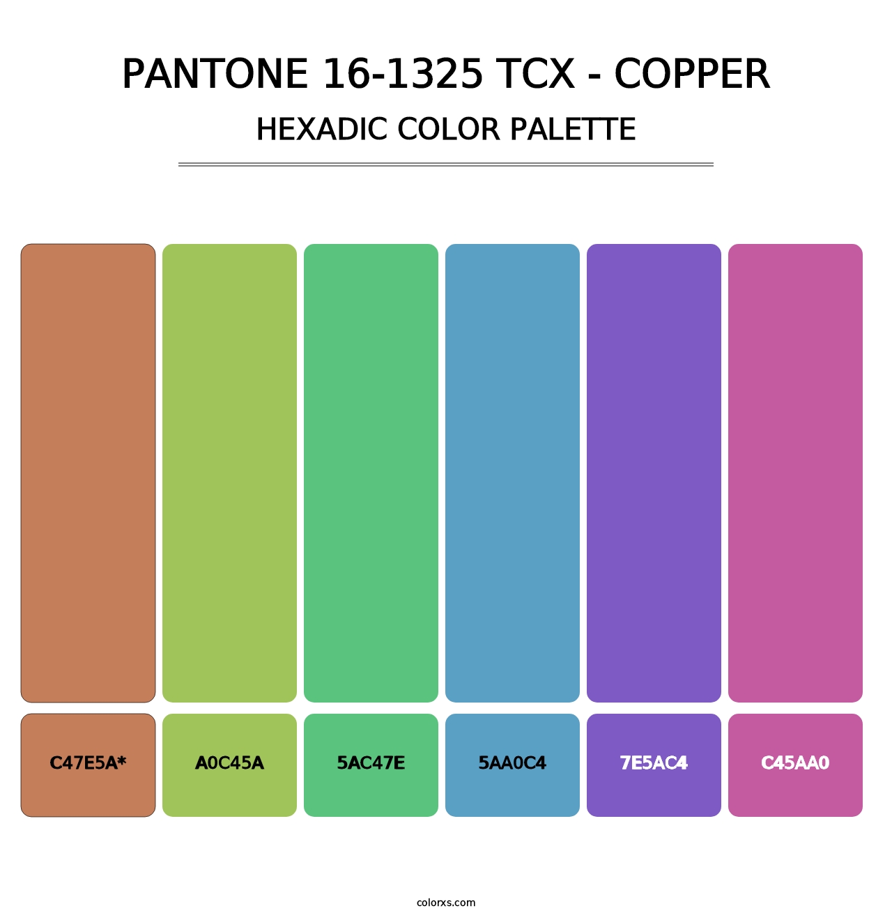 PANTONE 16-1325 TCX - Copper - Hexadic Color Palette