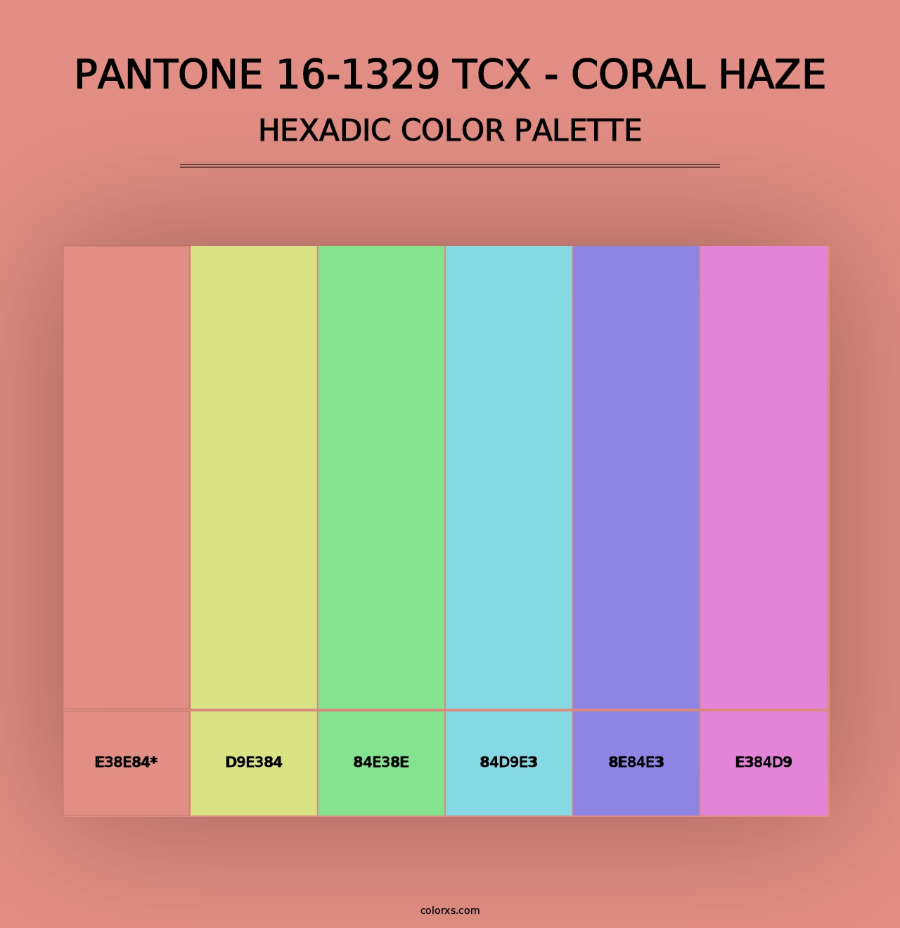 PANTONE 16-1329 TCX - Coral Haze - Hexadic Color Palette