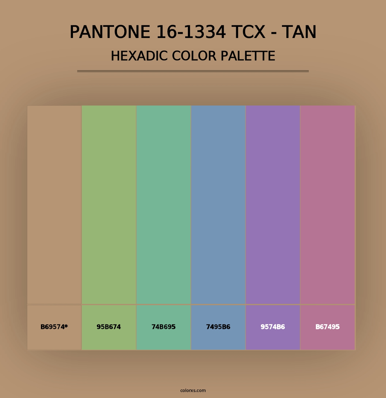 PANTONE 16-1334 TCX - Tan - Hexadic Color Palette