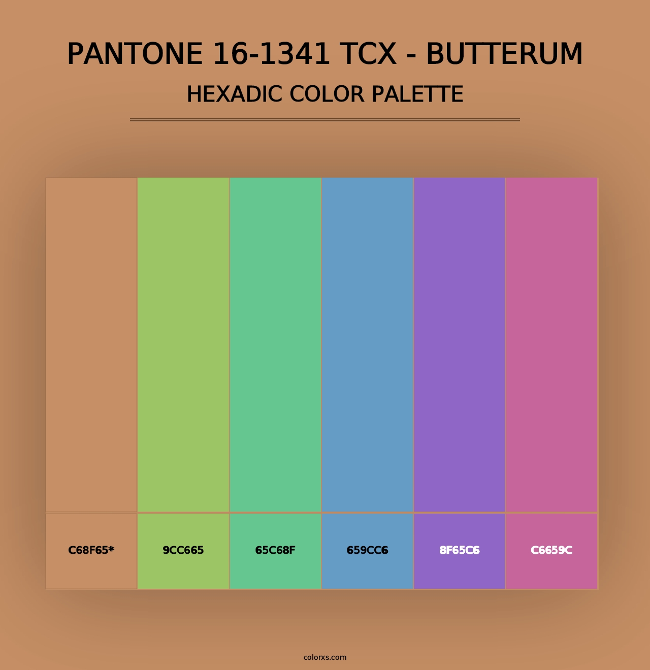 PANTONE 16-1341 TCX - Butterum - Hexadic Color Palette