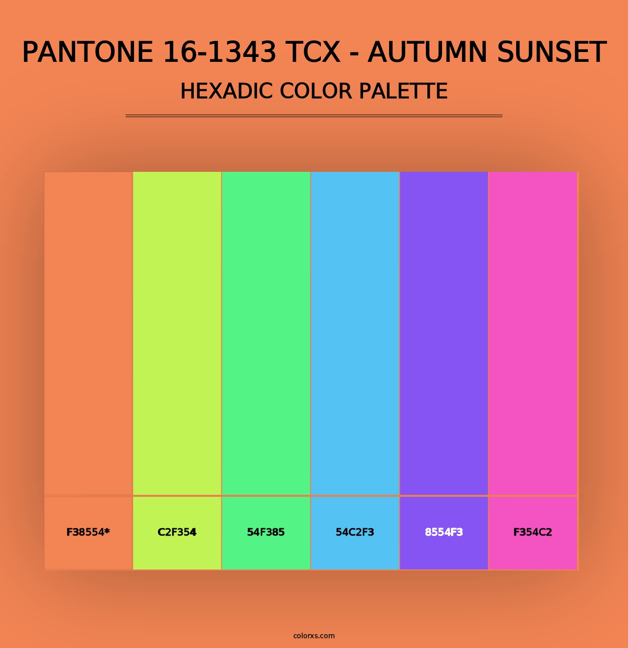 PANTONE 16-1343 TCX - Autumn Sunset - Hexadic Color Palette