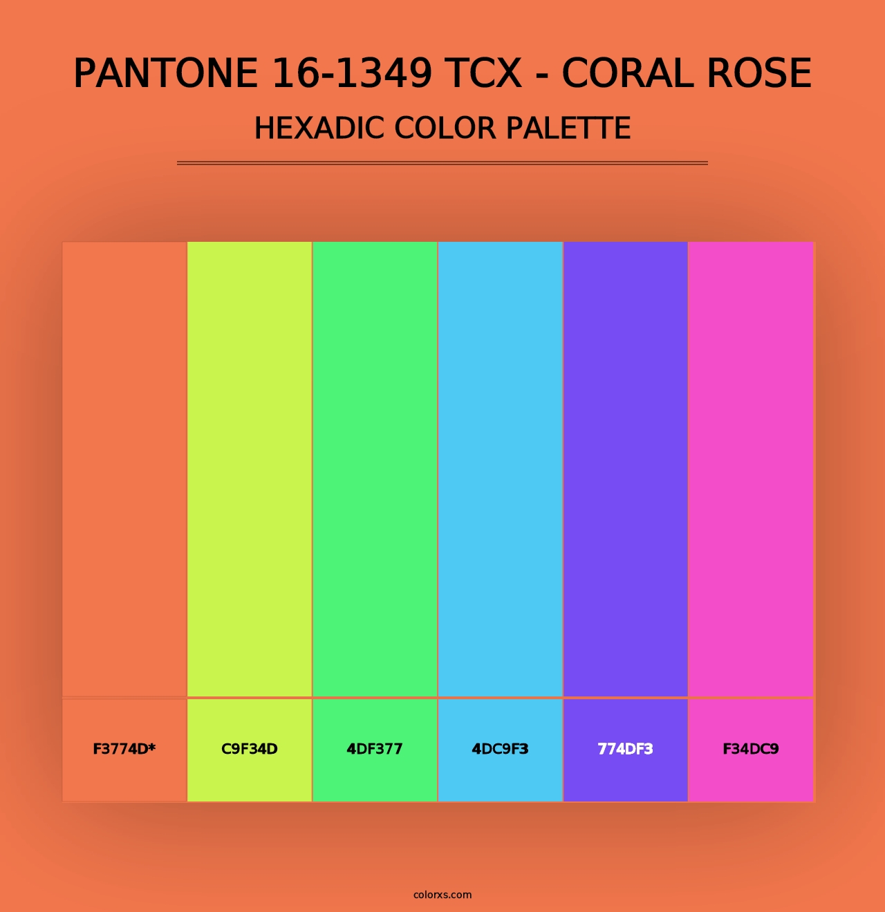 PANTONE 16-1349 TCX - Coral Rose - Hexadic Color Palette