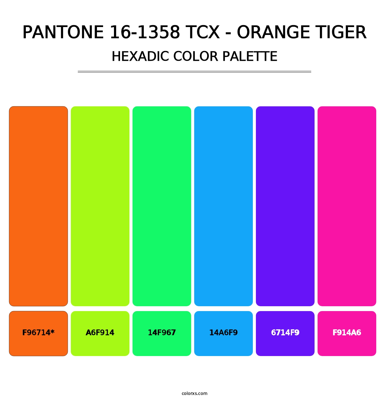 PANTONE 16-1358 TCX - Orange Tiger - Hexadic Color Palette