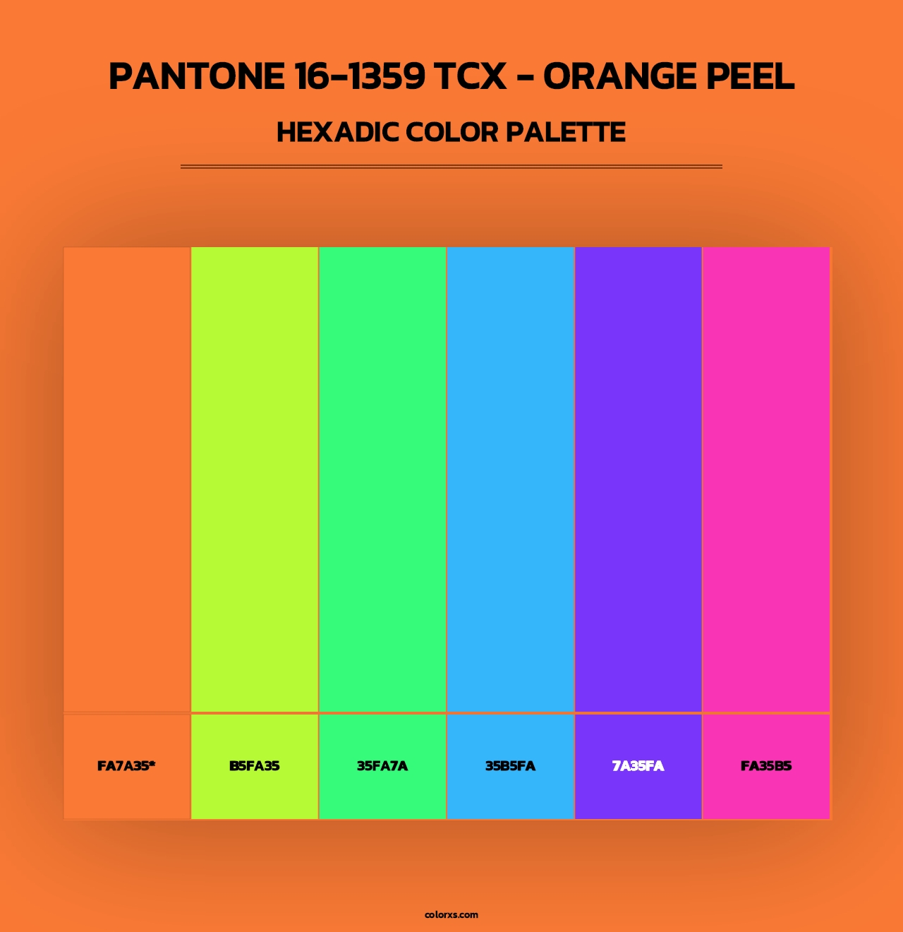 PANTONE 16-1359 TCX - Orange Peel - Hexadic Color Palette