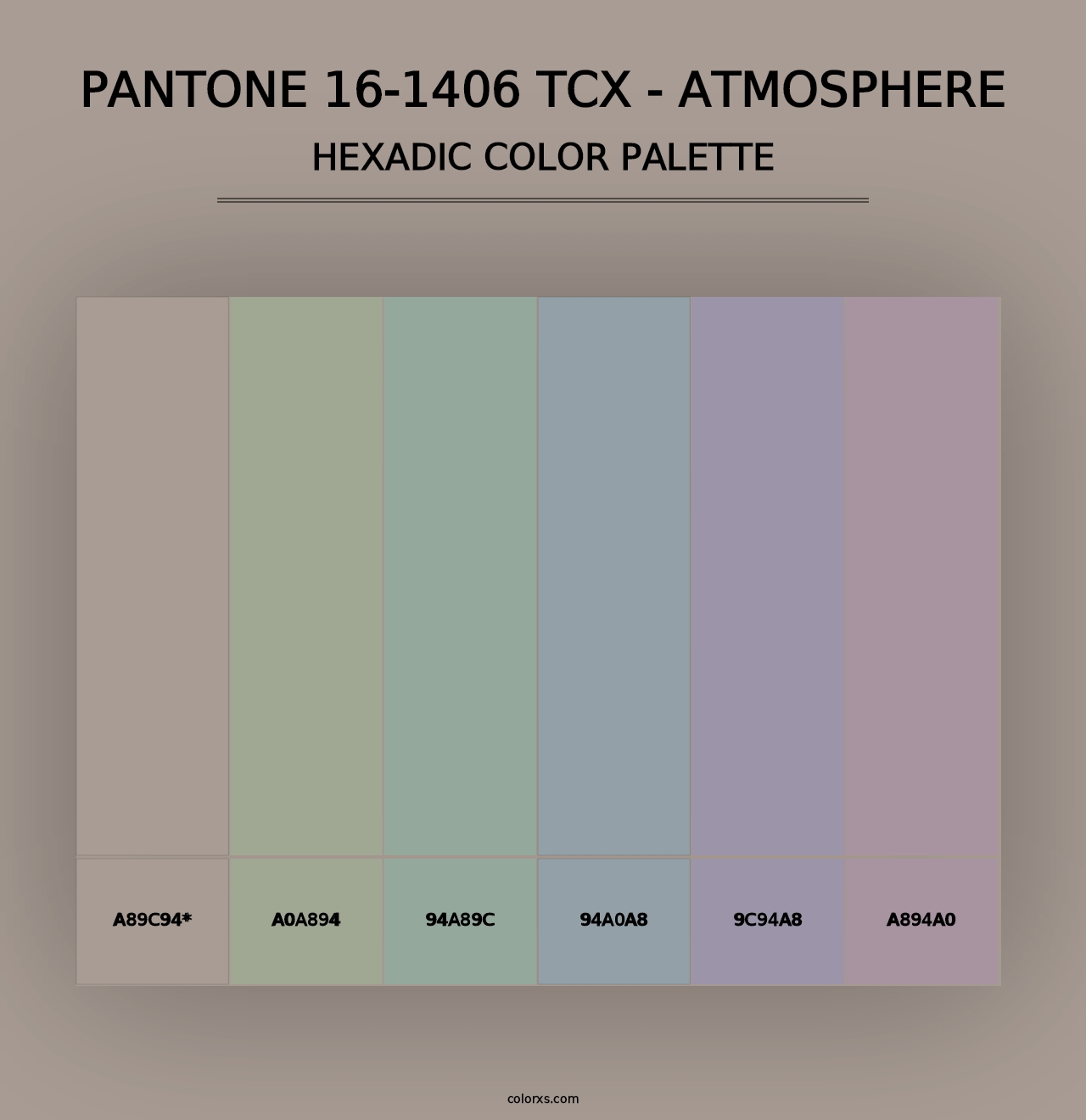 PANTONE 16-1406 TCX - Atmosphere - Hexadic Color Palette