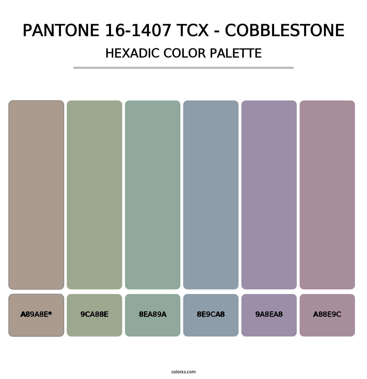 PANTONE 16-1407 TCX - Cobblestone - Hexadic Color Palette