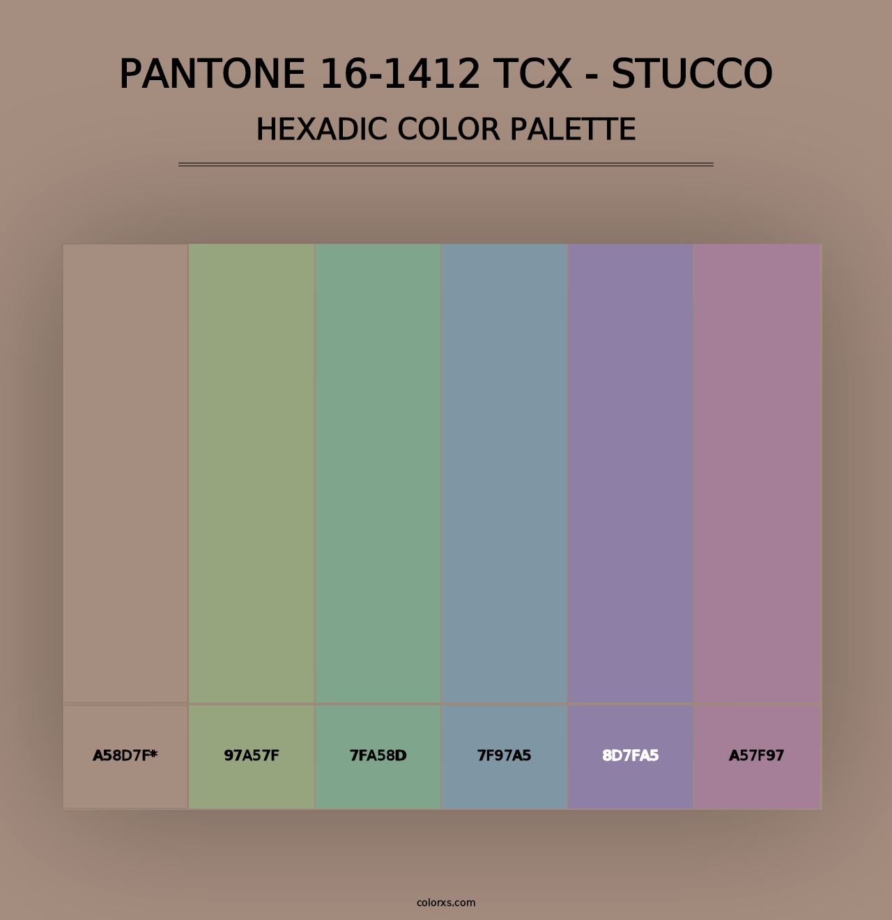 PANTONE 16-1412 TCX - Stucco - Hexadic Color Palette