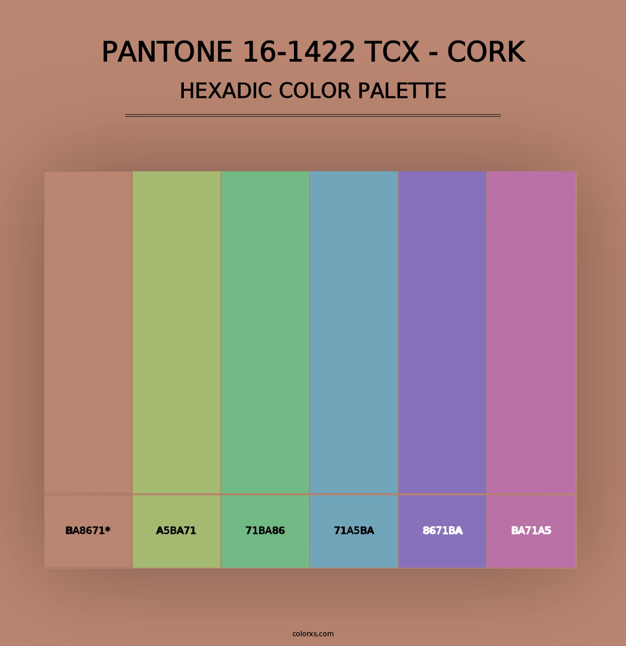 PANTONE 16-1422 TCX - Cork - Hexadic Color Palette