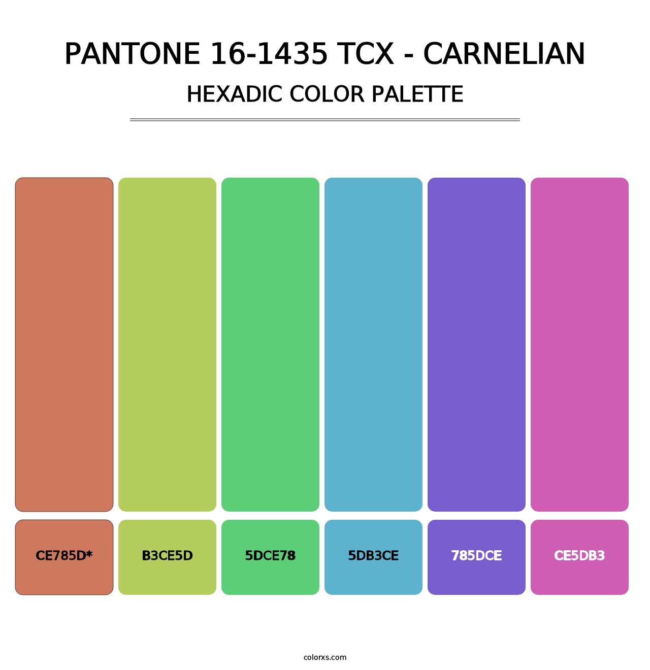 PANTONE 16-1435 TCX - Carnelian - Hexadic Color Palette