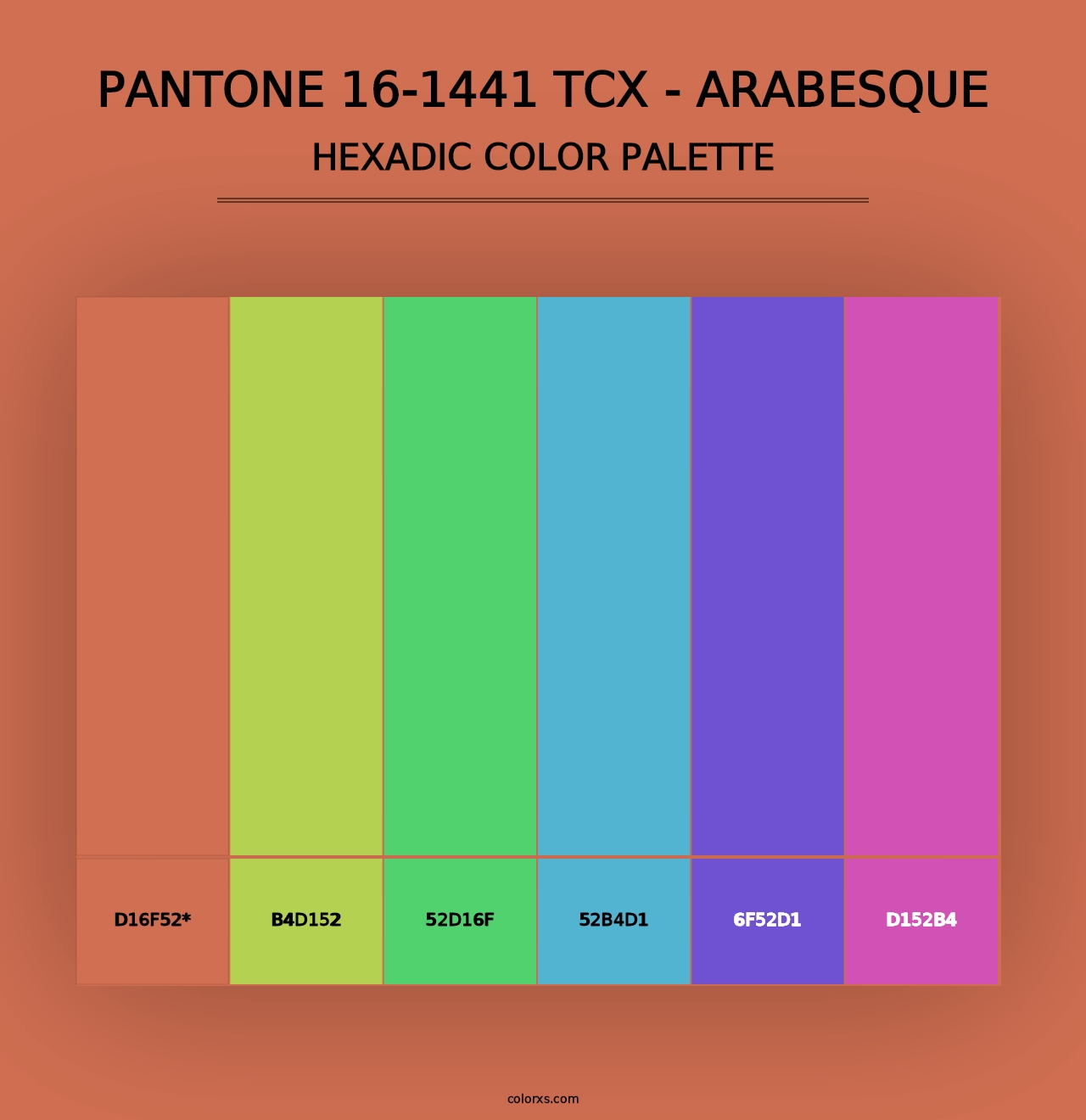 PANTONE 16-1441 TCX - Arabesque - Hexadic Color Palette