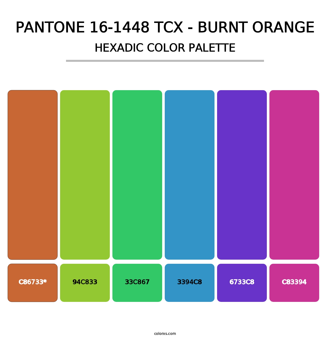 PANTONE 16-1448 TCX - Burnt Orange - Hexadic Color Palette