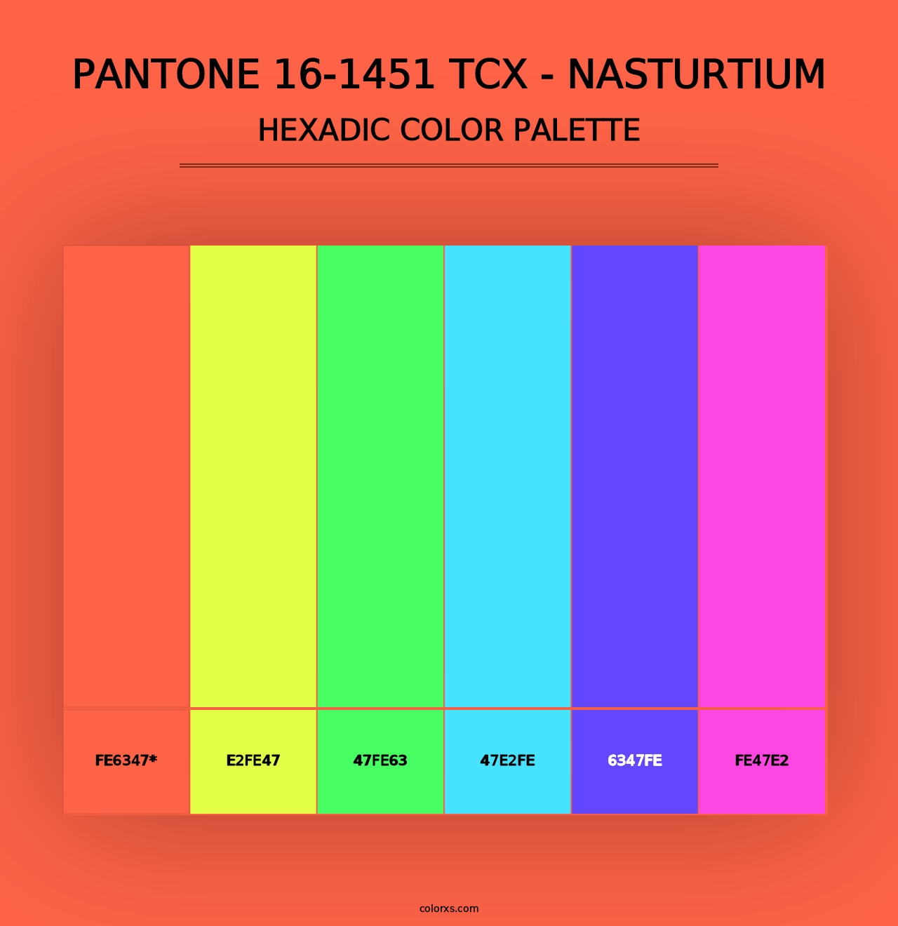 PANTONE 16-1451 TCX - Nasturtium - Hexadic Color Palette