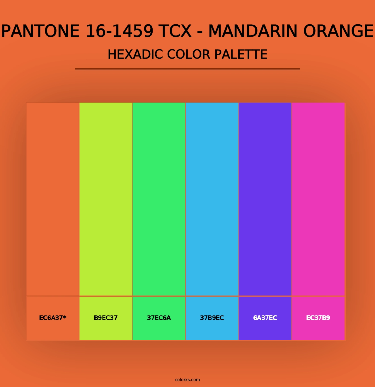 PANTONE 16-1459 TCX - Mandarin Orange - Hexadic Color Palette