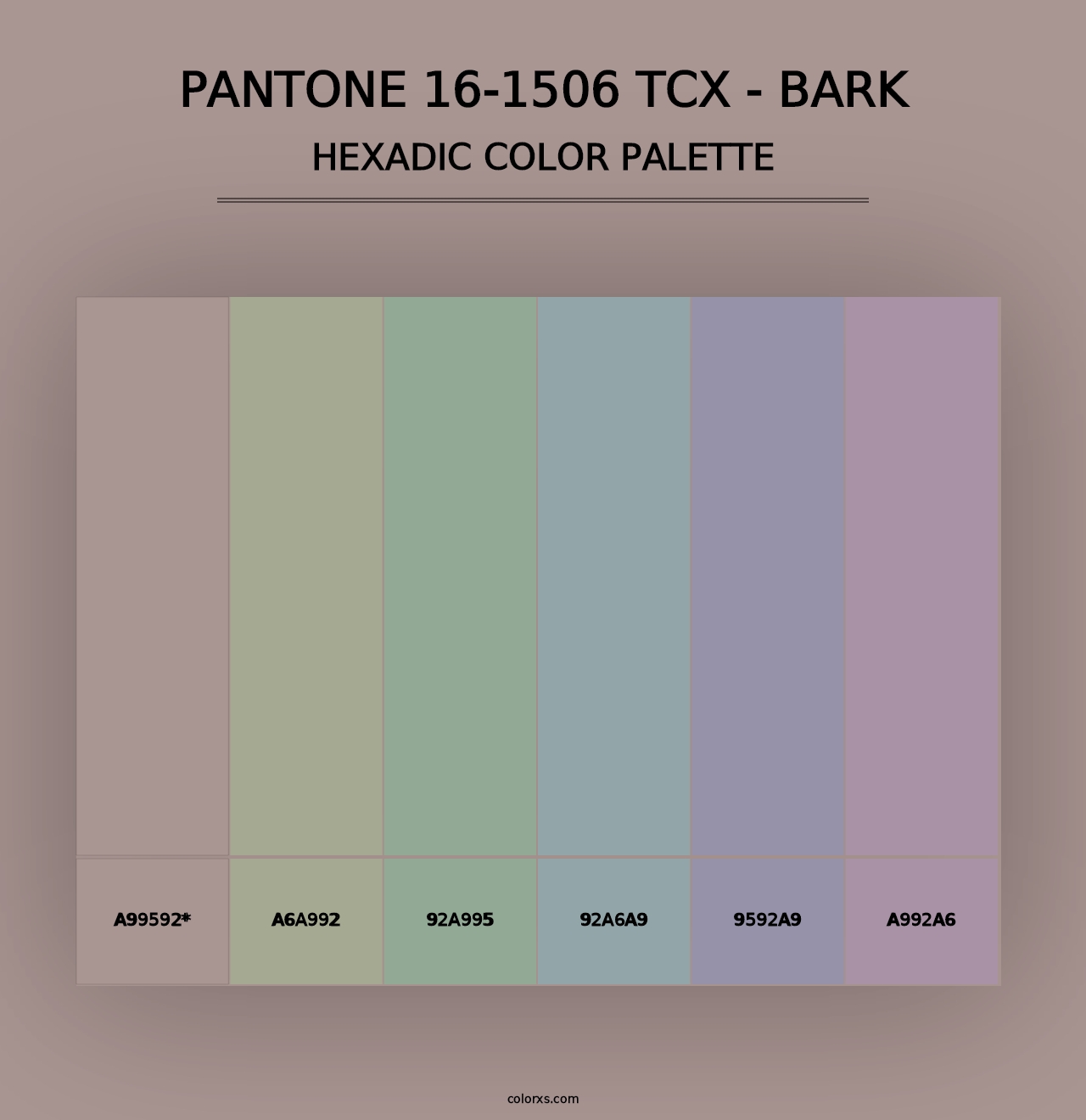 PANTONE 16-1506 TCX - Bark - Hexadic Color Palette