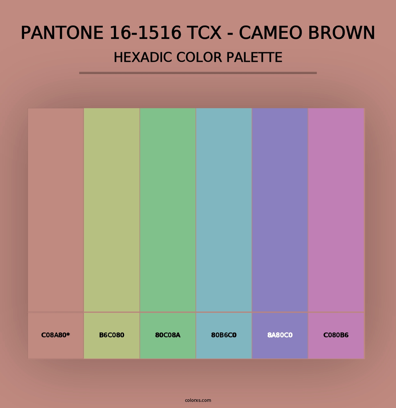 PANTONE 16-1516 TCX - Cameo Brown - Hexadic Color Palette