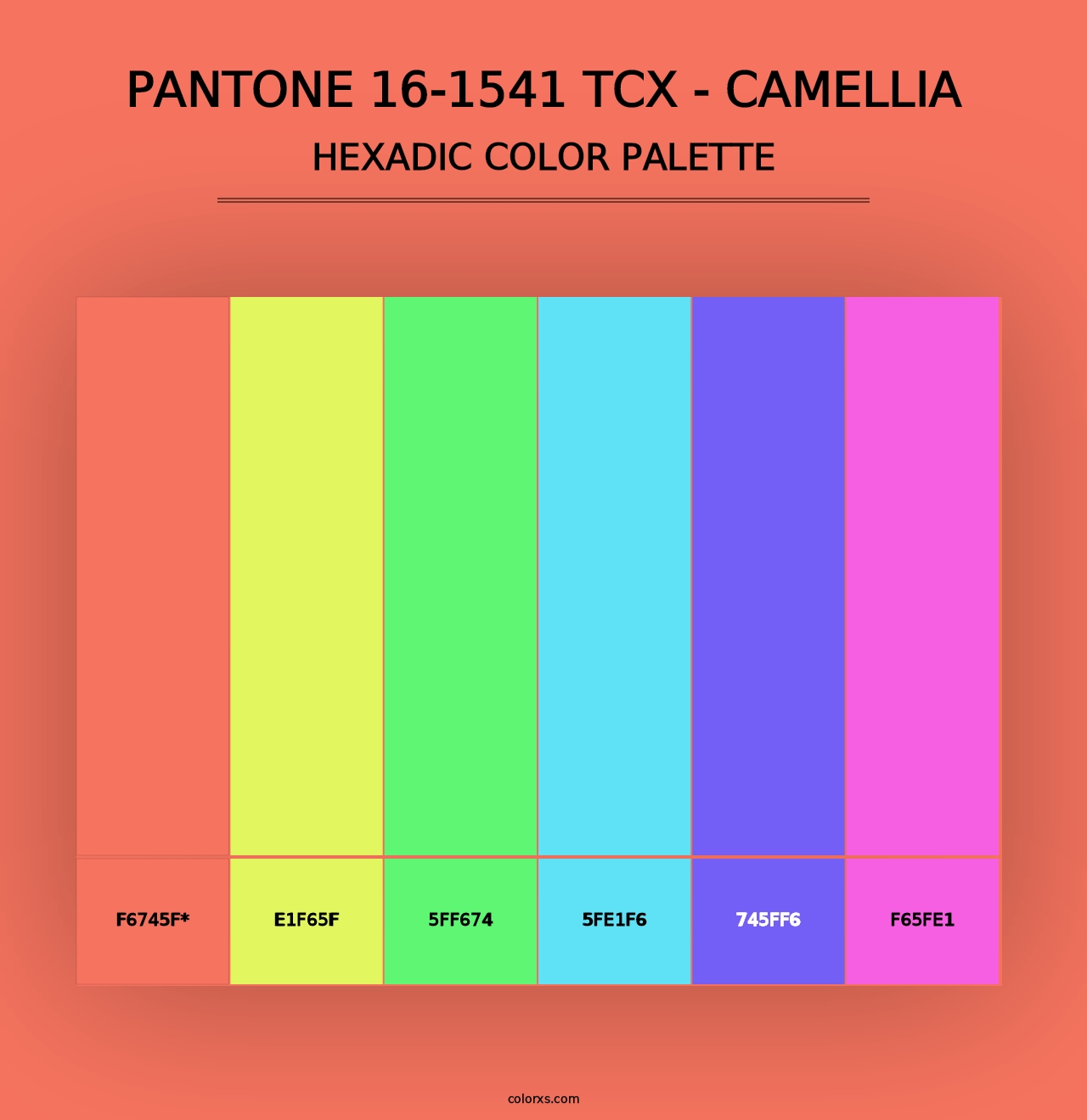 PANTONE 16-1541 TCX - Camellia - Hexadic Color Palette