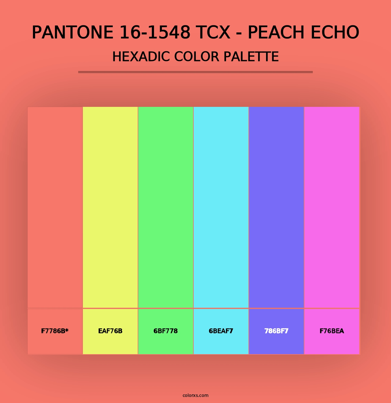 PANTONE 16-1548 TCX - Peach Echo - Hexadic Color Palette