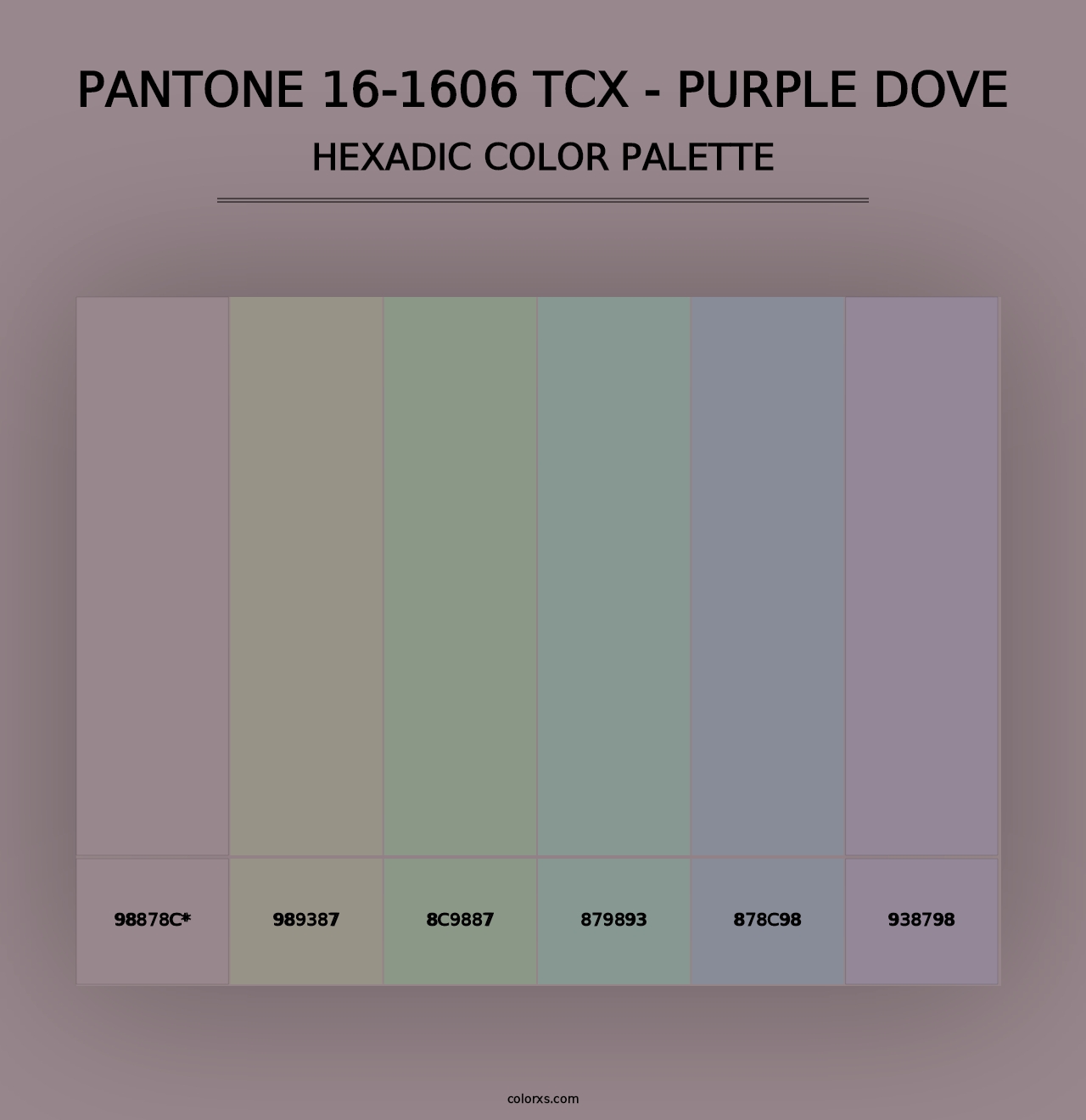 PANTONE 16-1606 TCX - Purple Dove - Hexadic Color Palette