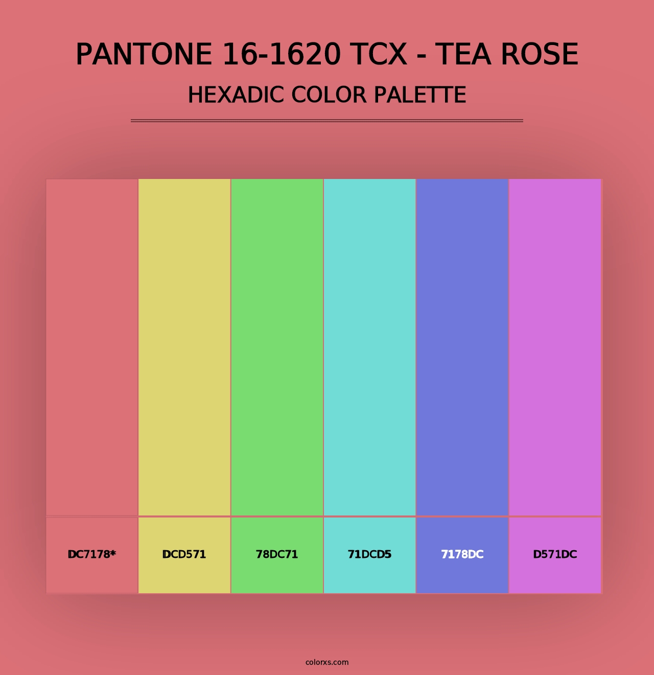 PANTONE 16-1620 TCX - Tea Rose - Hexadic Color Palette