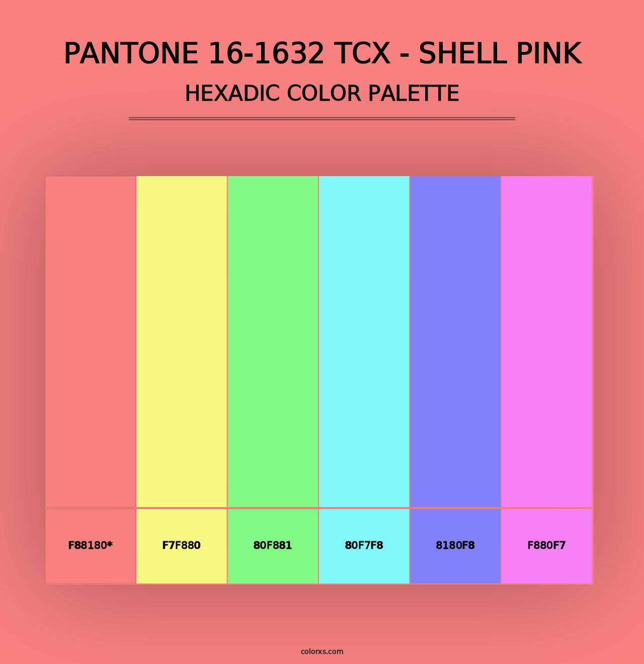 PANTONE 16-1632 TCX - Shell Pink - Hexadic Color Palette