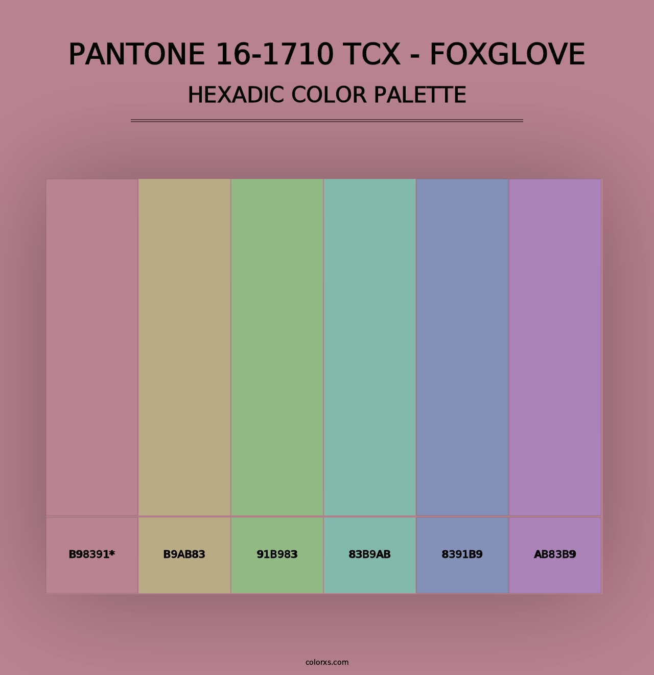 PANTONE 16-1710 TCX - Foxglove - Hexadic Color Palette