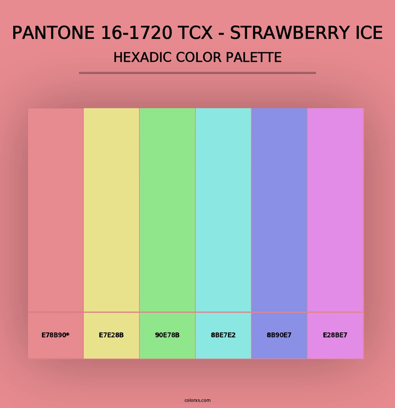 PANTONE 16-1720 TCX - Strawberry Ice - Hexadic Color Palette