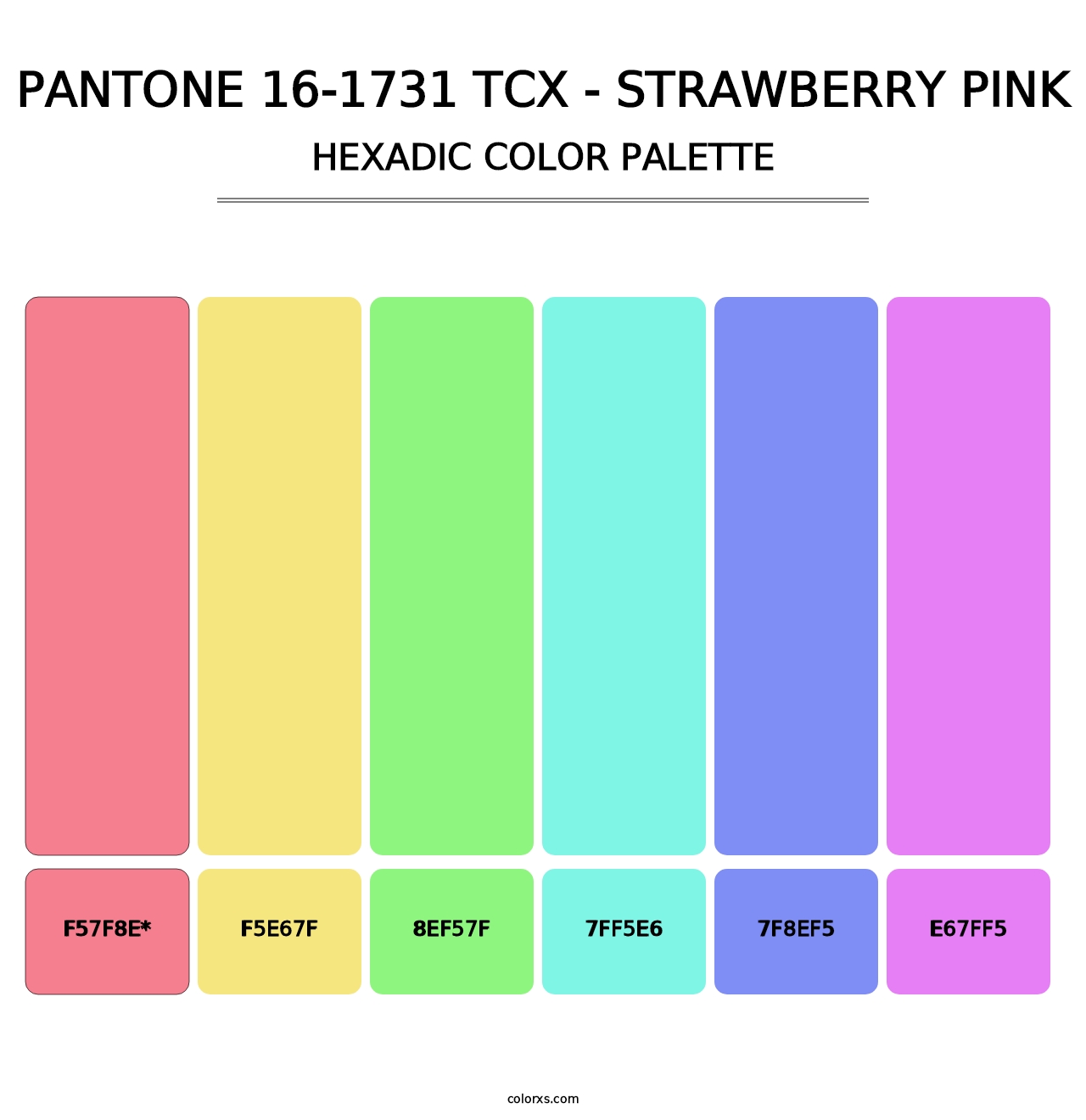 PANTONE 16-1731 TCX - Strawberry Pink - Hexadic Color Palette