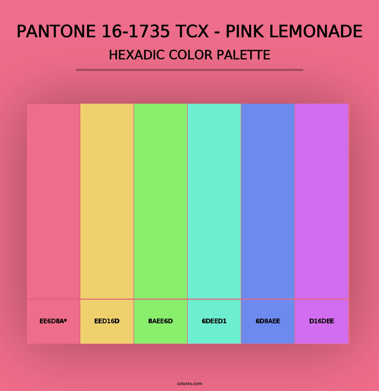 PANTONE 16-1735 TCX - Pink Lemonade - Hexadic Color Palette