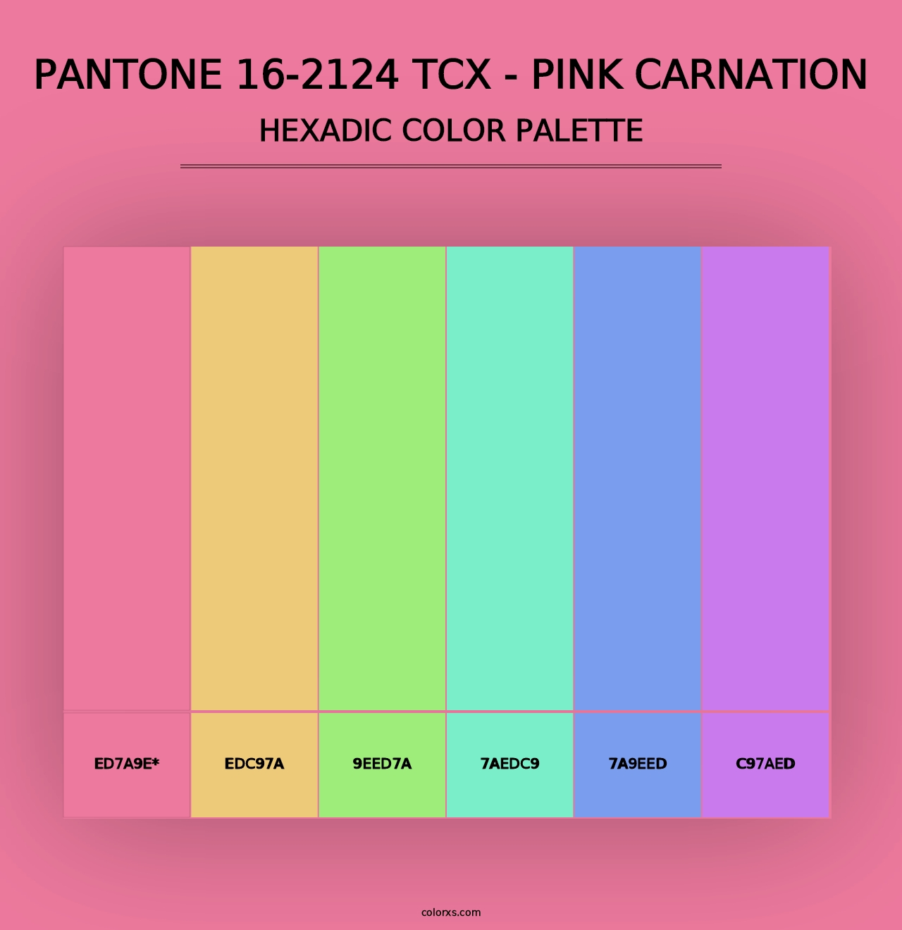 PANTONE 16-2124 TCX - Pink Carnation - Hexadic Color Palette