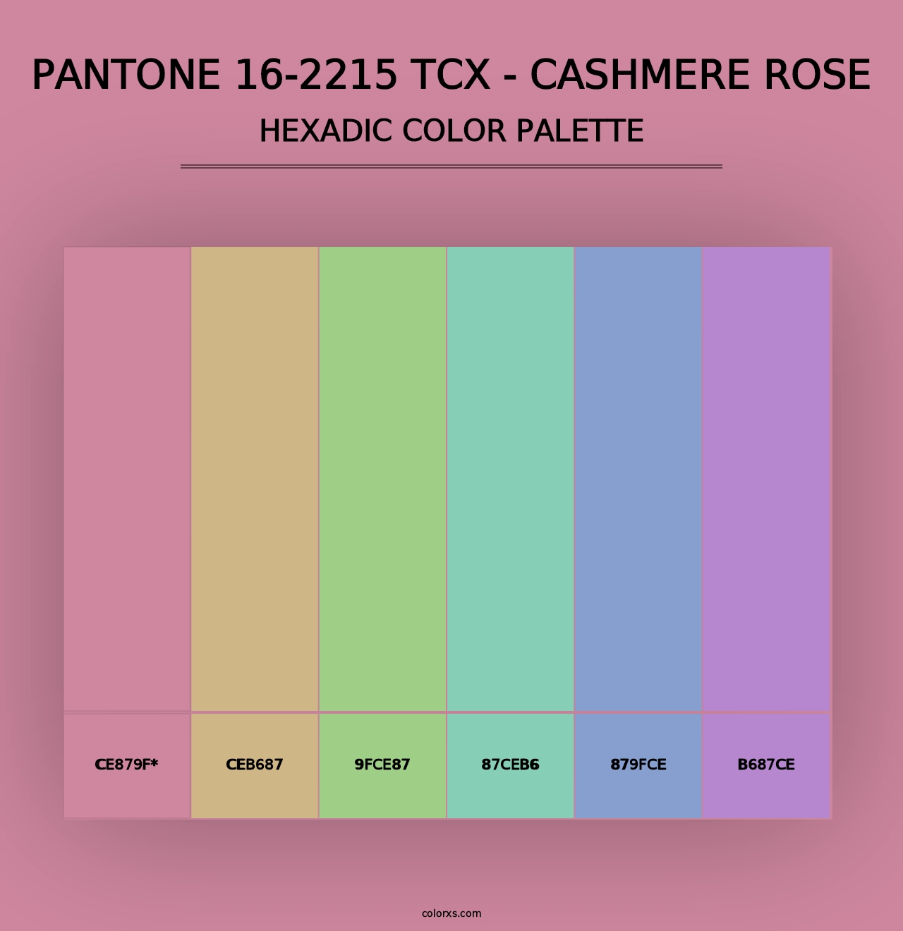 PANTONE 16-2215 TCX - Cashmere Rose - Hexadic Color Palette