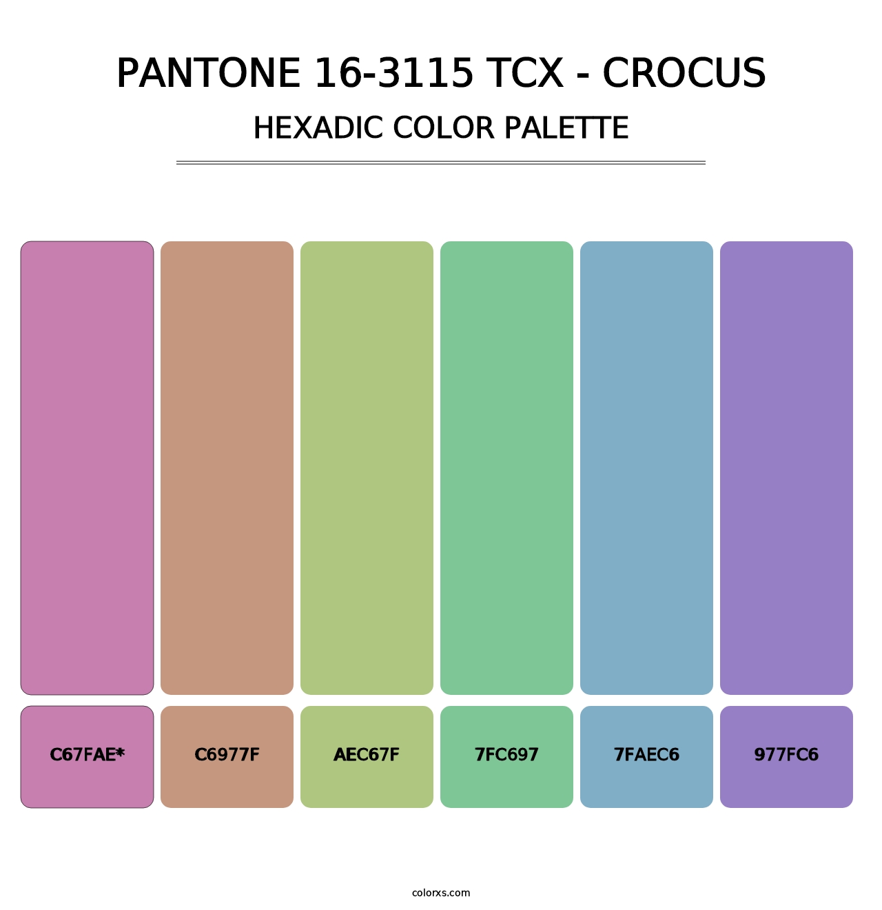 PANTONE 16-3115 TCX - Crocus - Hexadic Color Palette