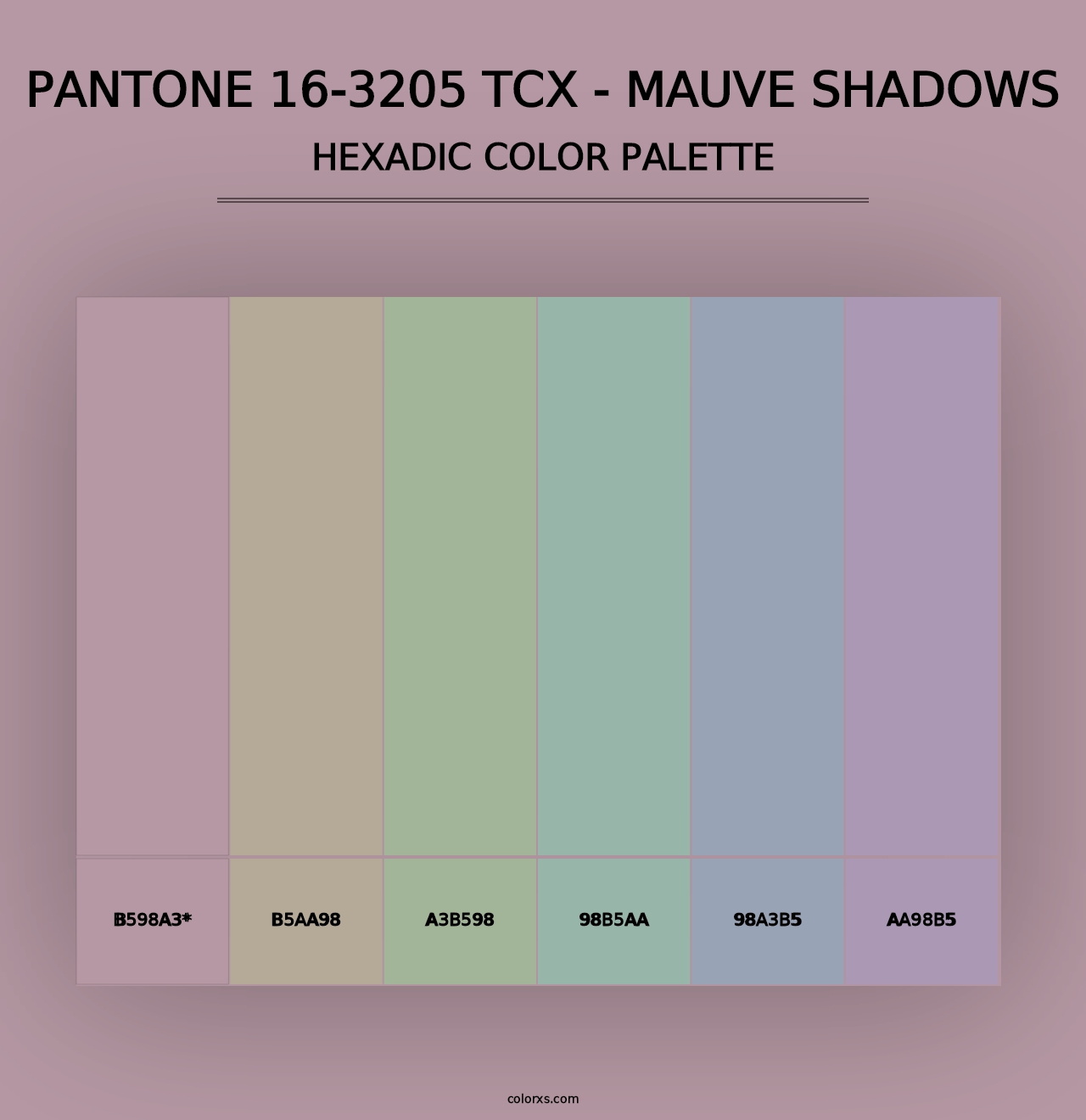 PANTONE 16-3205 TCX - Mauve Shadows - Hexadic Color Palette