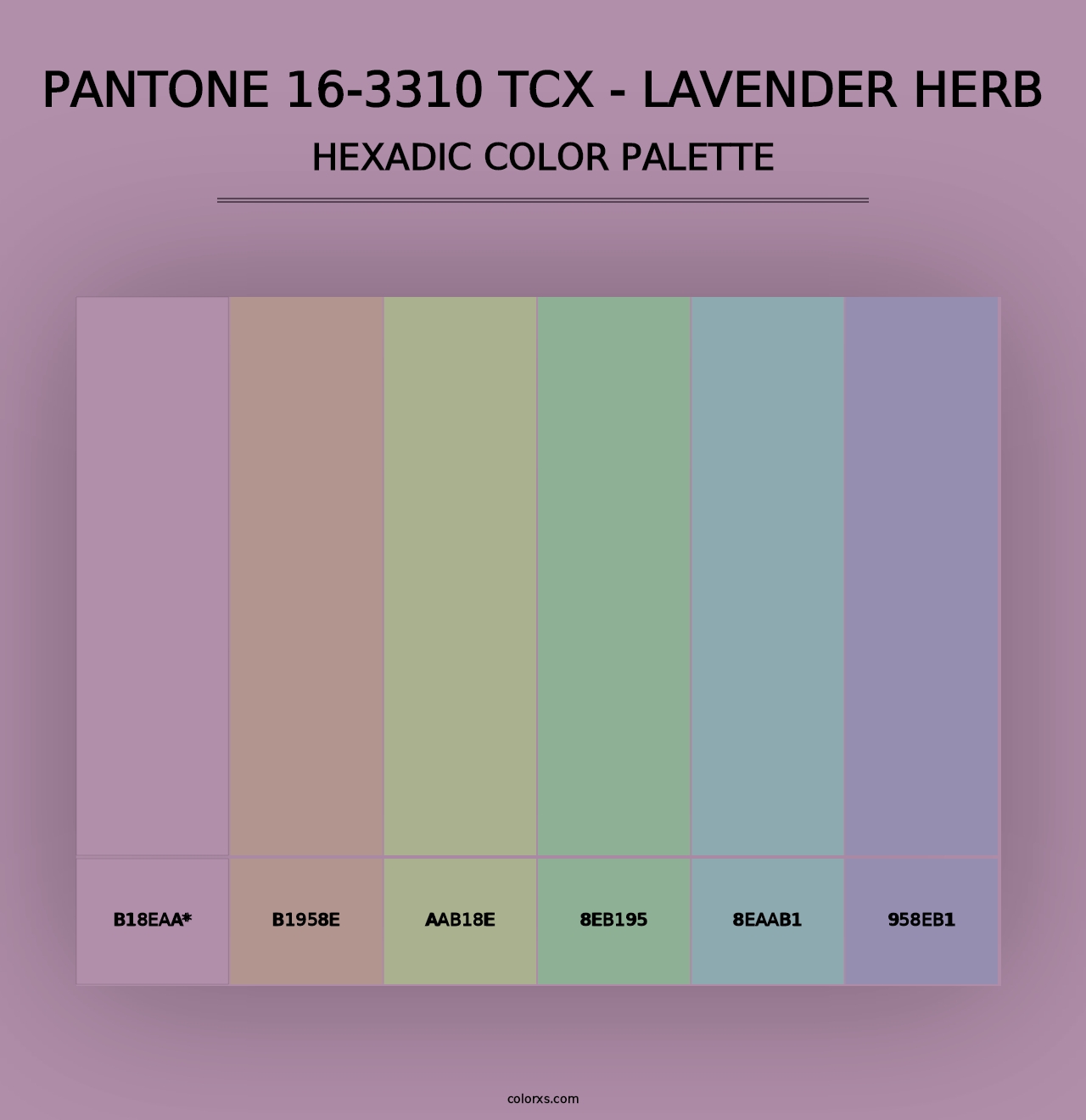 PANTONE 16-3310 TCX - Lavender Herb - Hexadic Color Palette