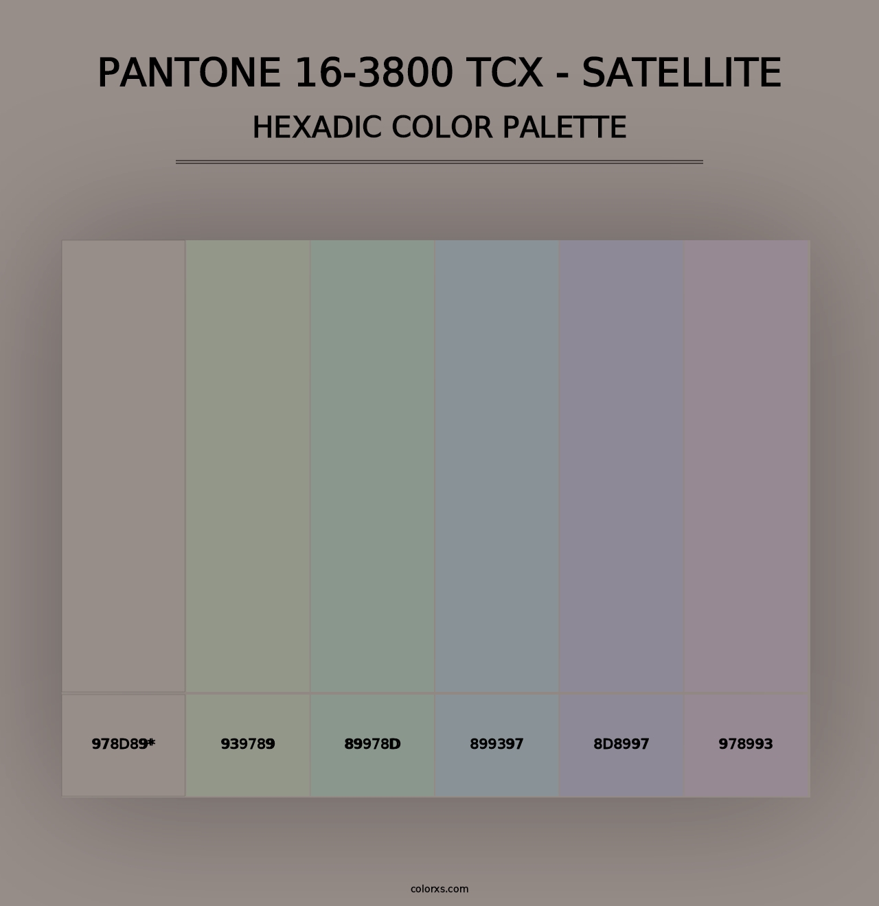 PANTONE 16-3800 TCX - Satellite - Hexadic Color Palette