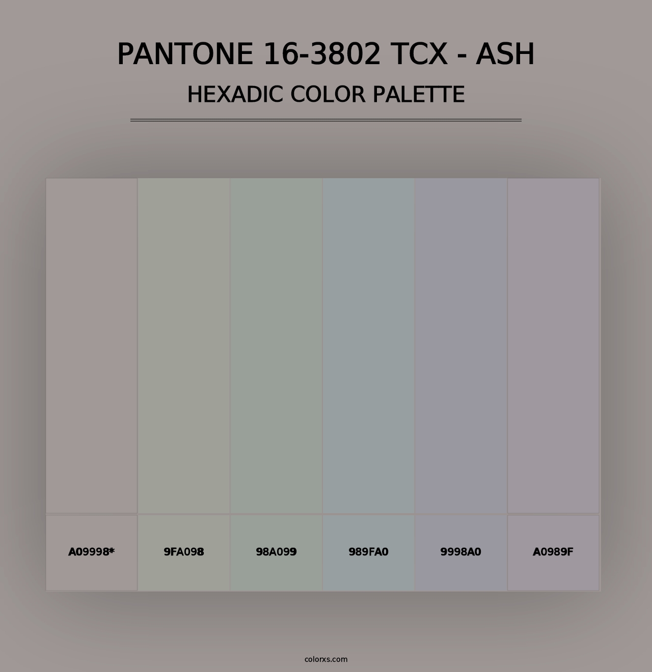 PANTONE 16-3802 TCX - Ash - Hexadic Color Palette