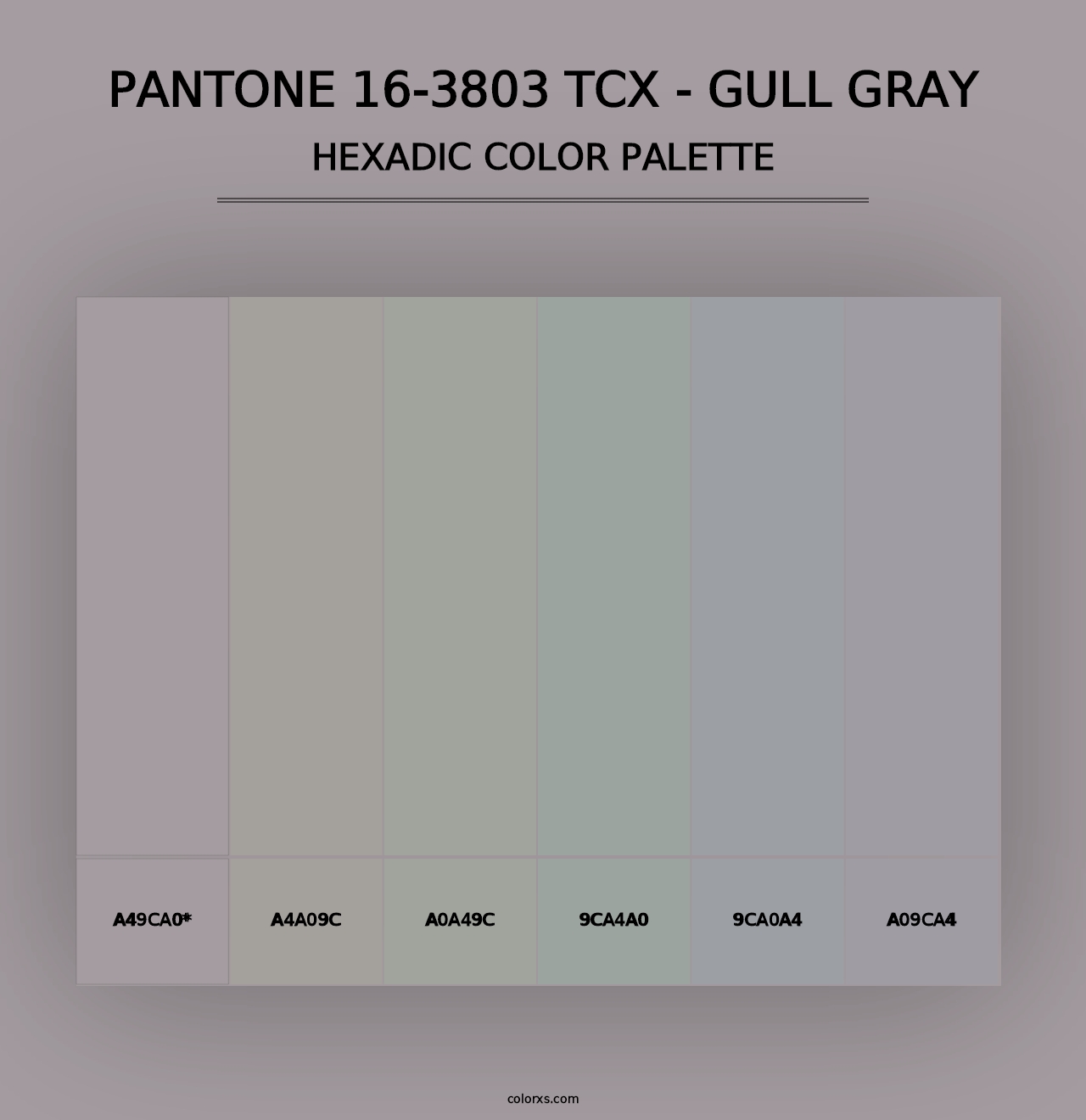 PANTONE 16-3803 TCX - Gull Gray - Hexadic Color Palette