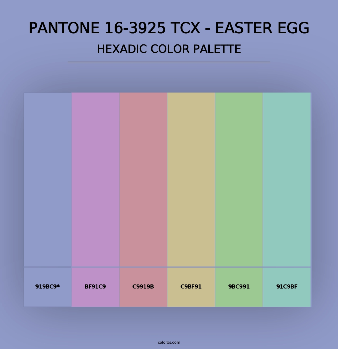 PANTONE 16-3925 TCX - Easter Egg - Hexadic Color Palette