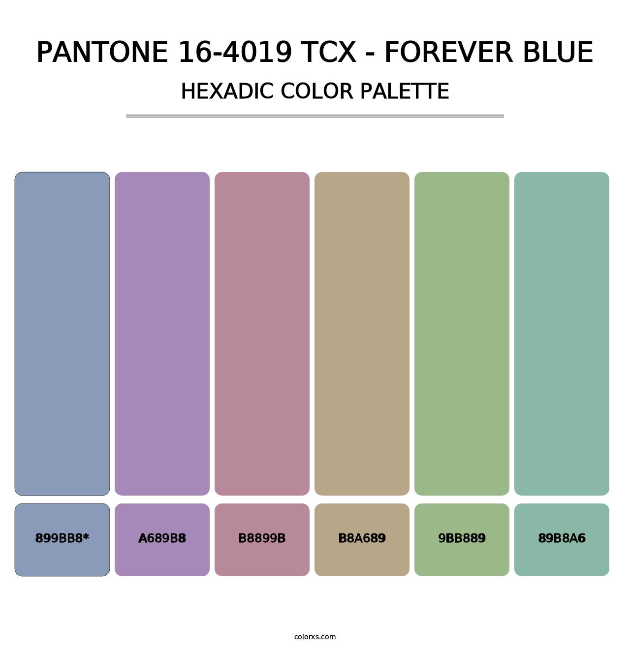 PANTONE 16-4019 TCX - Forever Blue - Hexadic Color Palette