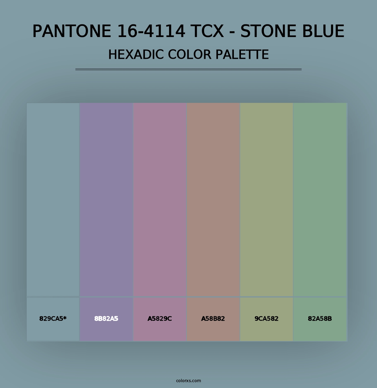 PANTONE 16-4114 TCX - Stone Blue - Hexadic Color Palette