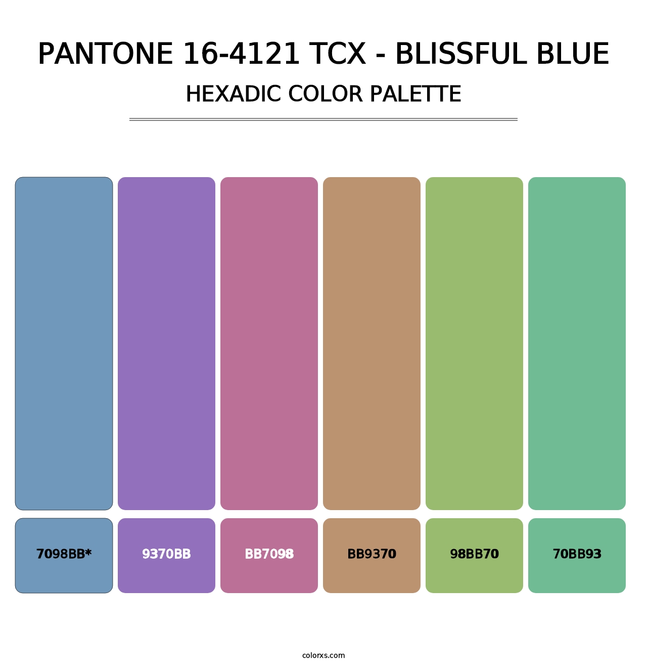 PANTONE 16-4121 TCX - Blissful Blue - Hexadic Color Palette