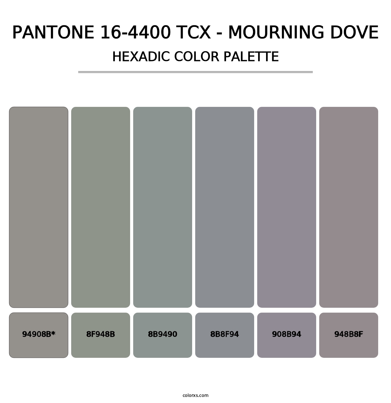 PANTONE 16-4400 TCX - Mourning Dove - Hexadic Color Palette