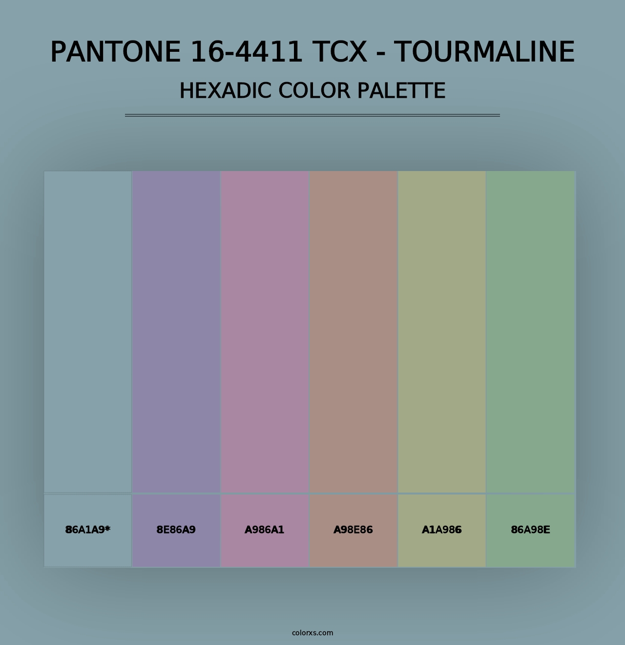 PANTONE 16-4411 TCX - Tourmaline - Hexadic Color Palette