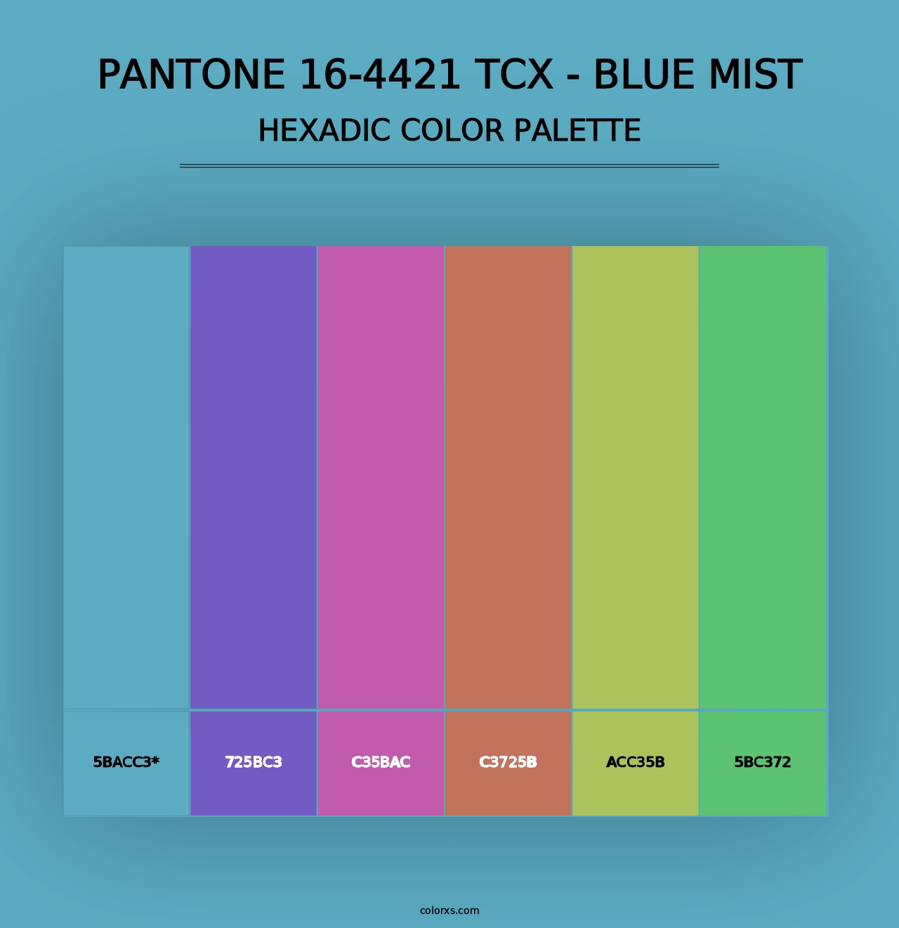 PANTONE 16-4421 TCX - Blue Mist - Hexadic Color Palette