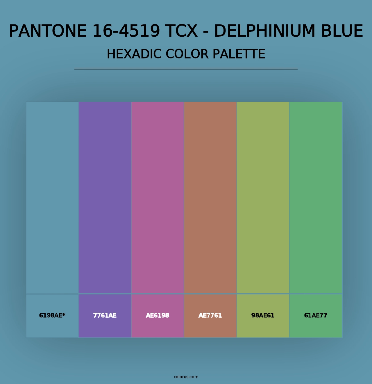 PANTONE 16-4519 TCX - Delphinium Blue - Hexadic Color Palette