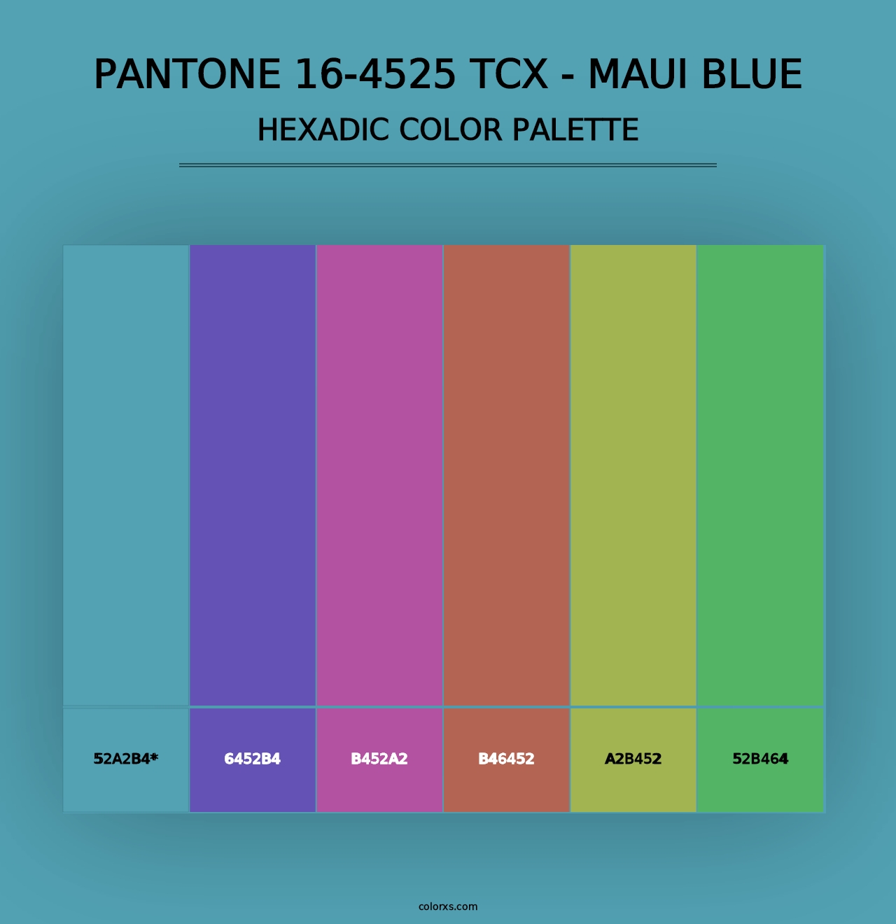 PANTONE 16-4525 TCX - Maui Blue - Hexadic Color Palette