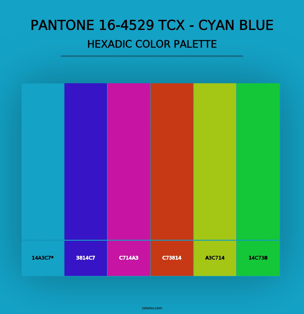 PANTONE 16-4529 TCX - Cyan Blue - Hexadic Color Palette