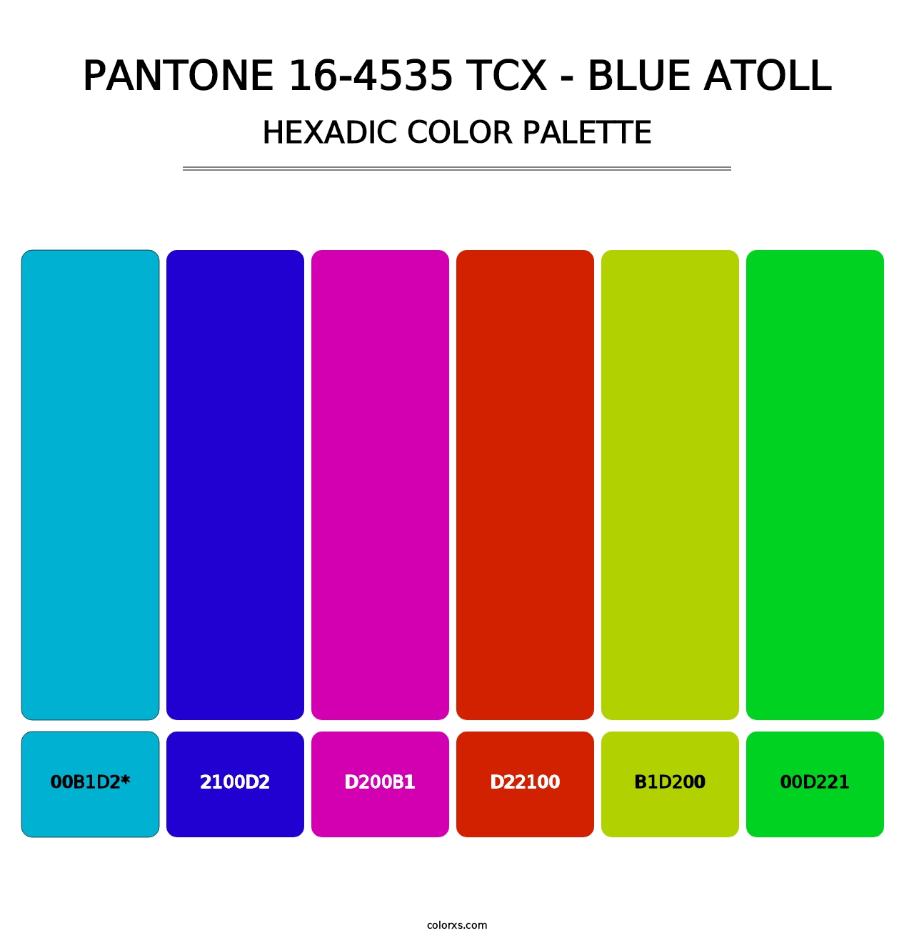 PANTONE 16-4535 TCX - Blue Atoll - Hexadic Color Palette