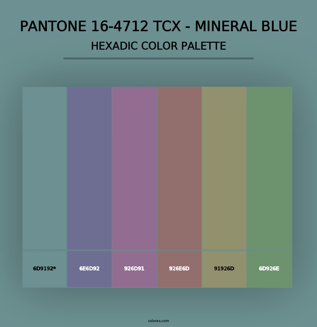 PANTONE 16-4712 TCX - Mineral Blue - Hexadic Color Palette