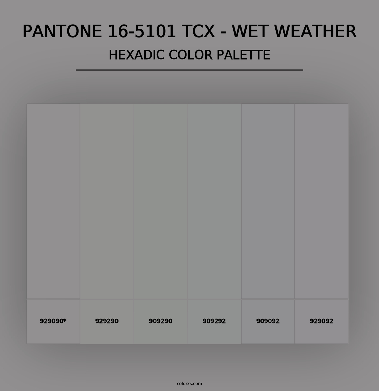 PANTONE 16-5101 TCX - Wet Weather - Hexadic Color Palette